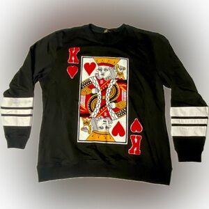 Suicide King of Hearts Royal Life Playing Card Men’s Sweater Jamie Foxx